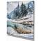 Designart - Mountain Hill Reflected in Water - Landscapes Painting Print on Wrapped Canvas
